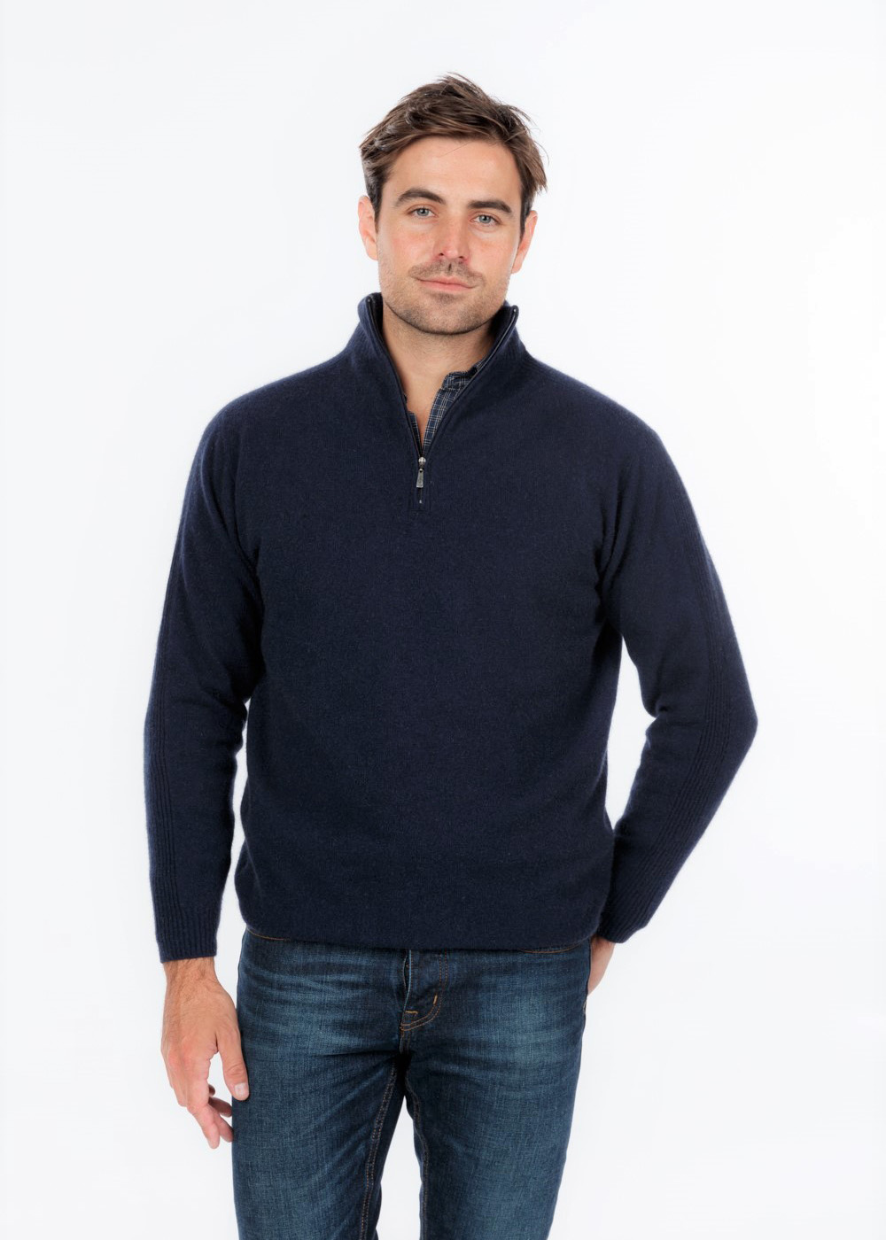 Possum Merino Lightweight Half Zip Sweater - Mens Knitwear | Ecowool