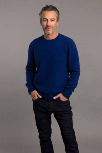 6603 Rack Stitch Crew Nk Jumper COBALT