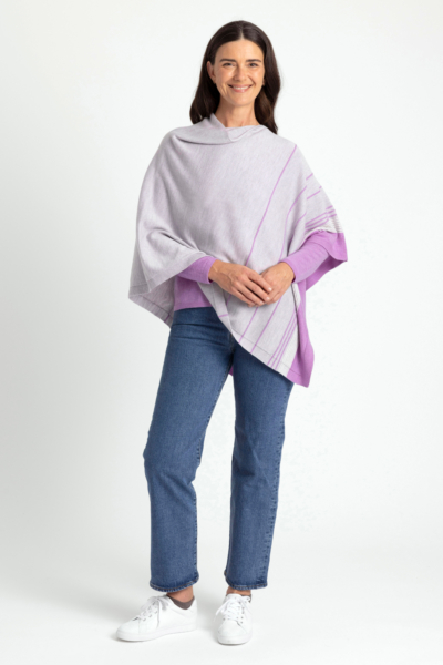 RM3017 Stripe Poncho Wisteria