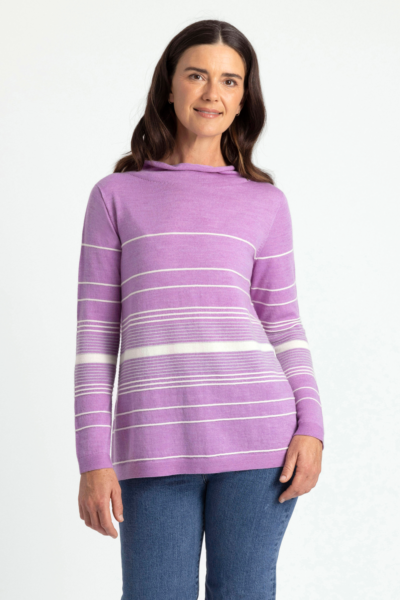 RM3027 Stripe Sweater Wisteria